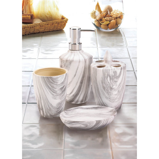 MARBLE PRINTED BATH ACCESSORY SET